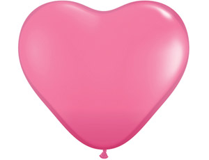 Воздушный шар 15"(38см) сердце пастель QUALATEX розовый (Rose), шт