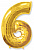 Шарик с гелием золото ("6"), шт 
