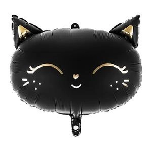 Воздушный шар 19"(48см) фигурный Фольгированный FALALI черный (Кошка голова), шт